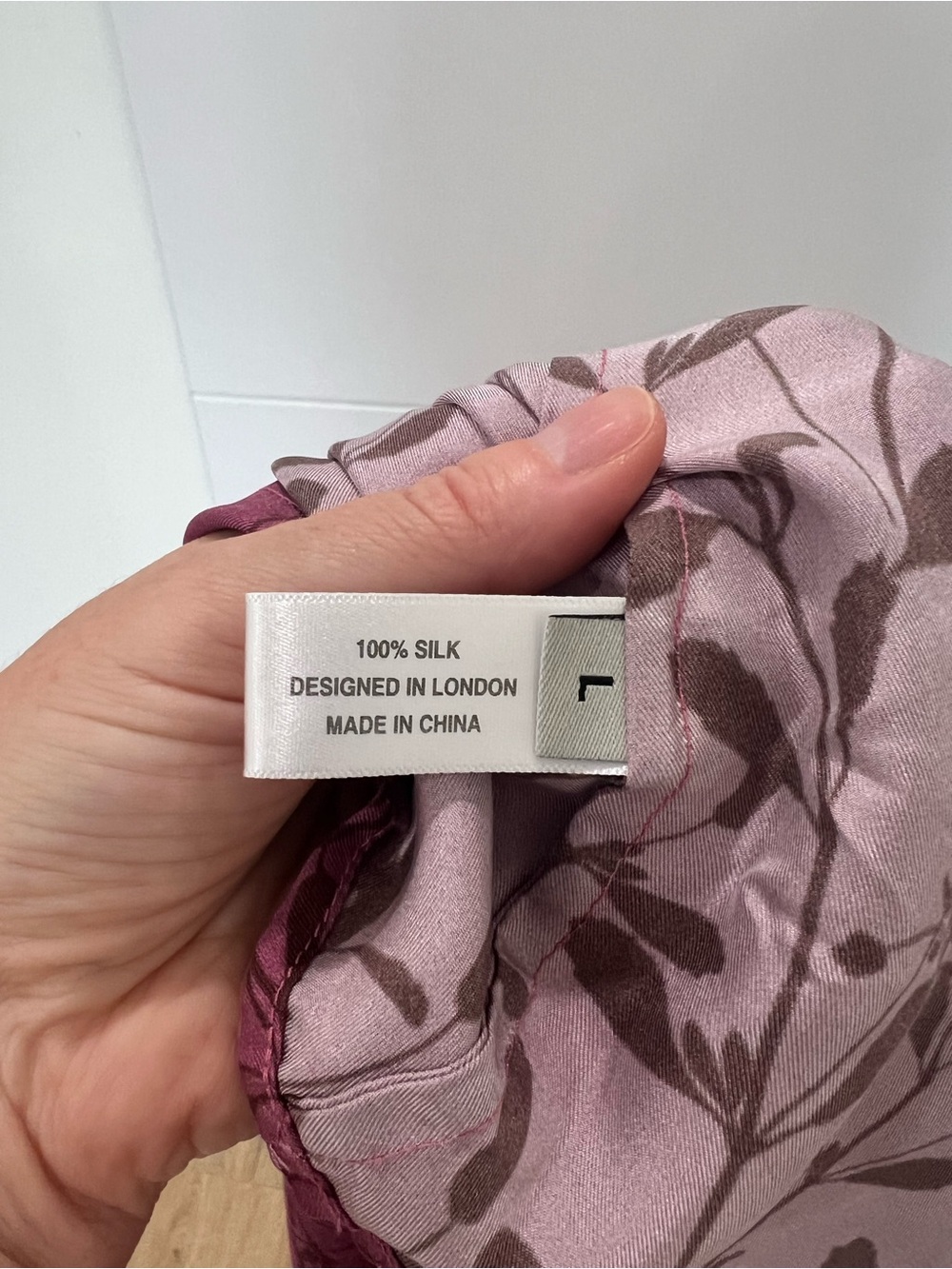 Sleeveless High-Neck Pink Floral Silk Dress - Picture 9 of 9